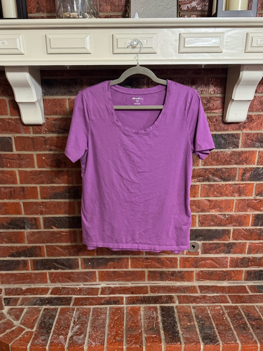 Eddie Bauer Purple Scoop Neck Short Sleeve Tee Sz Medium